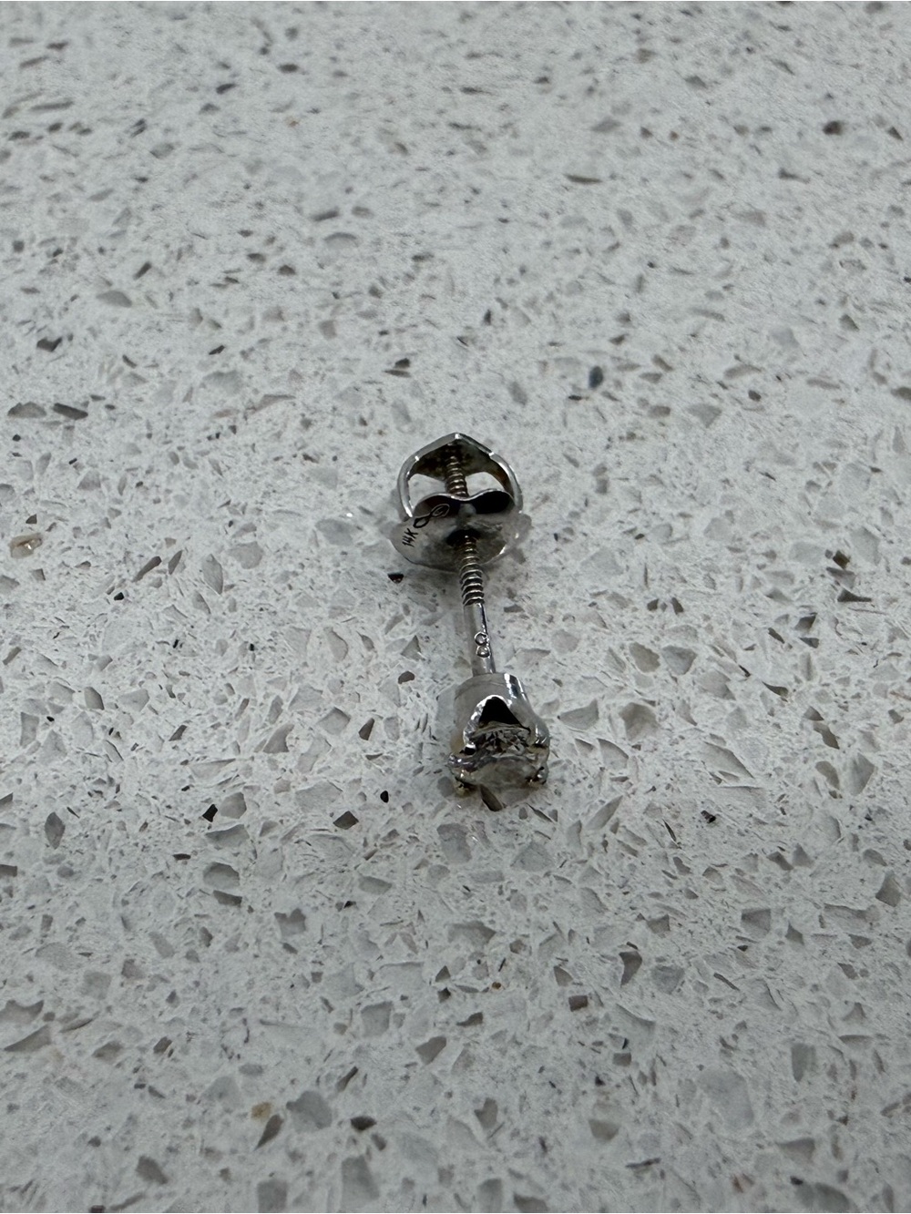 Single Petite Diamond Stud Earring in 14K - Picture 4 of 4